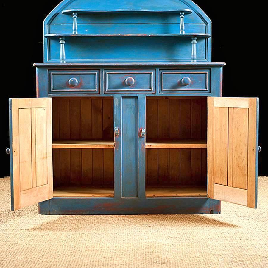 Antique English Cupboard In Pine With Blue Paint, C.1900 - Bonnin ...