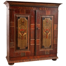 Early 19th Century Scandinavian Painted Armoire, painting dated 1836
