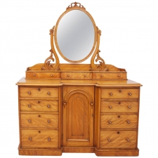 Antique Dressing Table in Satinwood; England, c. mid 1800's