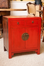 Pair of Cabinets in Red Lacquer