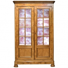 French Louis Philippe Bookcase/Cupboard in Chestnut with Glass Panels circa 1830