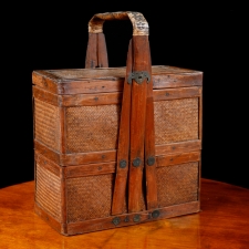 Antique Rattan Tiered Basket