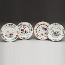 Set of Four Porcelain Plates Qing Dynasty