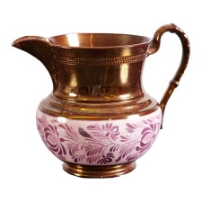 19th Century Copper and Pink Lustre Jug