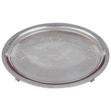Tiffany and Co. Silver-Soldered Oval Footed Tray, Dated 1957