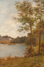 Lake Landscape, Oil on Canvas
