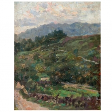 "Hillside in the Country", Oil on Canvas, Walter Schwartz, Denmark