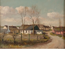 "Village", Oil on Canvas, Signed Theodore Ulrichsen