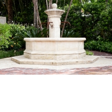 Antique Limestone Fountain with Center Spouts