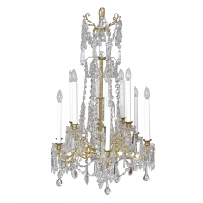 Scandinavian Cut Glass and Crystal Chandelier with 12 Lights, circa 1880