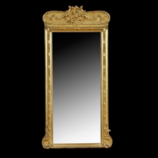 Antique Giltwood Mirror with Scrolled Acanthus Leaves, Northern Europe, c. 1860