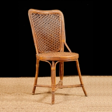 French Antique Napolean III Rattan Chair with Original Cane