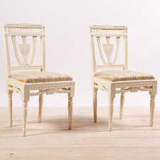 Pair of painted Gustavian style side chairs, c.1900