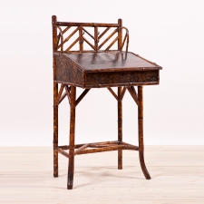 French Bamboo Slant-Top Desk with Original Japanning, c. 1880