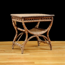 French Rattan Side Table
